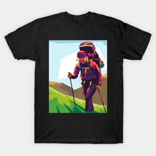 hiking addict pop art T-Shirt